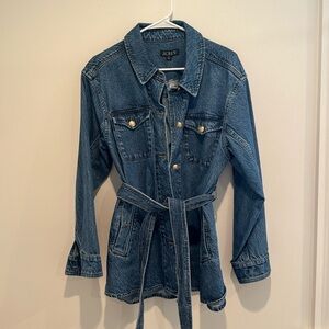 J. Crew Blue Jean Jacket with Belt